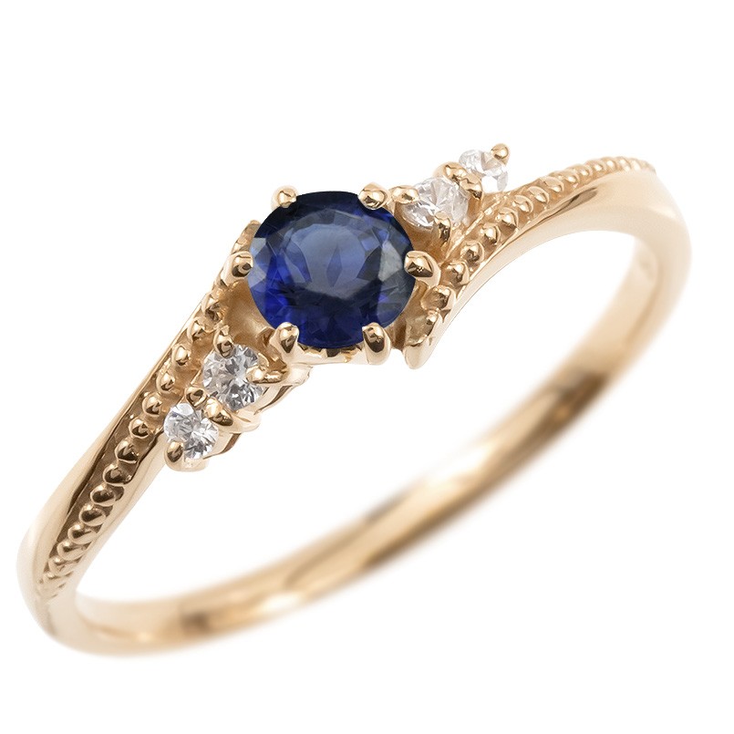 サファイア リング ダイヤ K18 ダイヤモンド 指輪 18金 ソーティング付 18金 サファイア ダイヤモンド リング / K18 Sapphire diamond