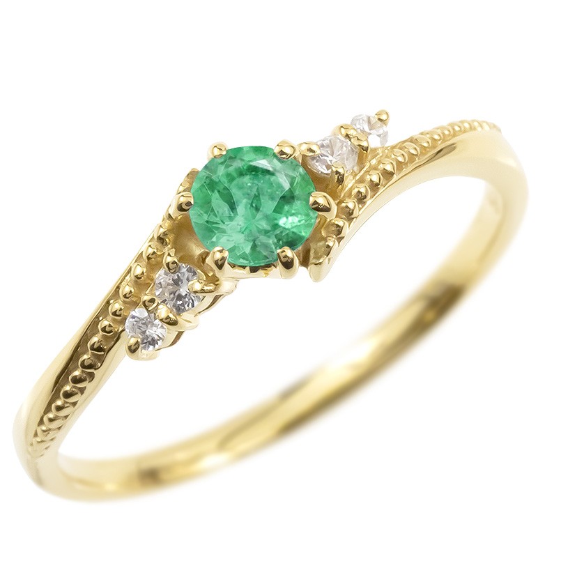 エメラルド リング ダイヤモンド K18 ダイヤ リング 指輪 18金 一粒 楽天市場】18金 リング ダイヤモンド エメラルド 一粒 指輪 レディース