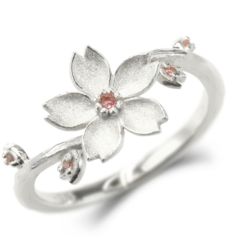 楽天市場】桜 シルバー リング サクラ さくら ピンクトルマリン 指輪