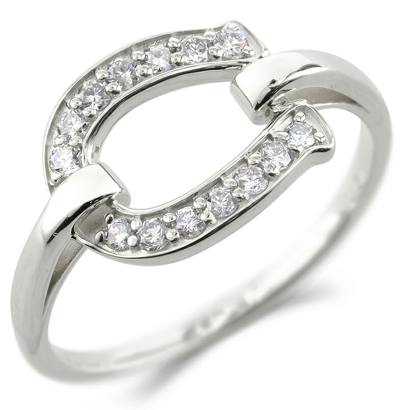 楽天市場】ダイヤモンド ホースシュー Pt900 プラチナリング 13〜23号