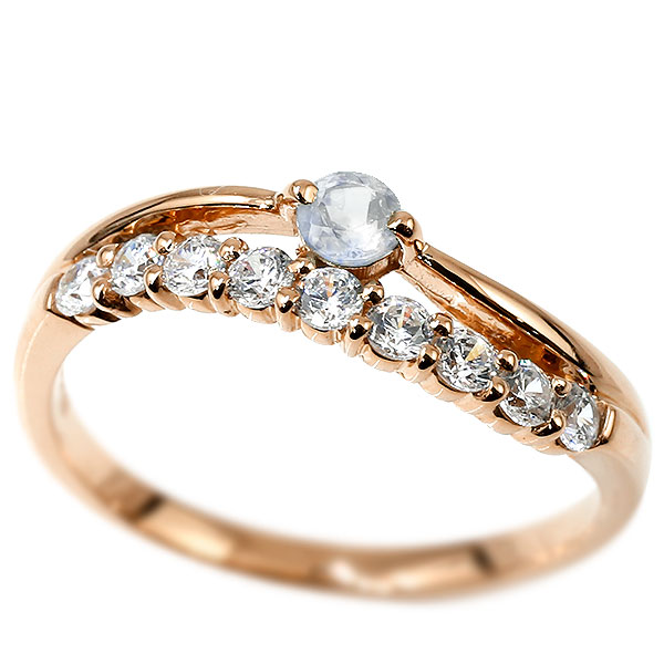 楽天市場】18金 リング ウェーブ ダイヤモンド 指輪 レディース 女性