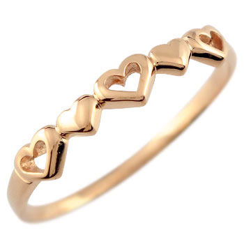 楽天市場】18金 リング フリーサイズ地金 オープンハート イエロー