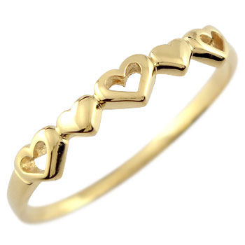 楽天市場】18金 リング フリーサイズ地金 オープンハート イエロー