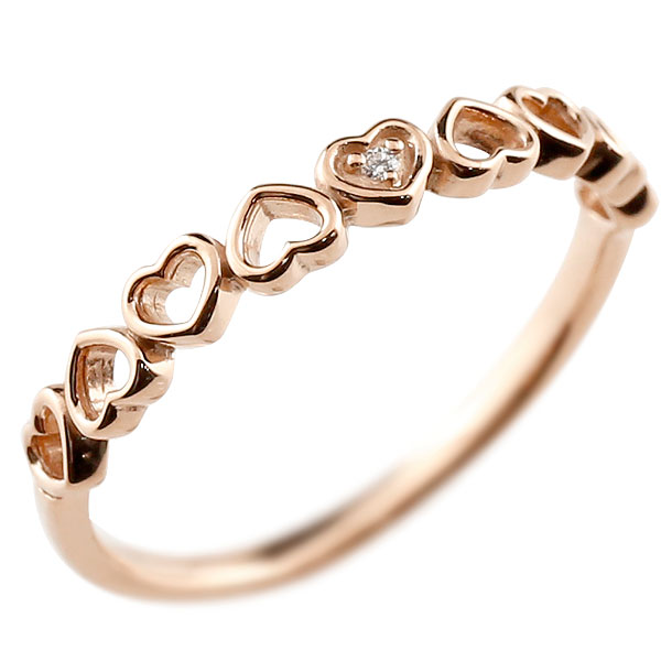 楽天市場】10金 リング ハート リング ダイヤモンド ダイヤ シンプル