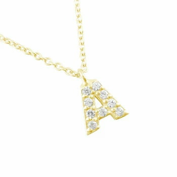 18金 ネックレス イニシャル ネックレス ペンダント ダイヤモンド ダイヤ イエローゴールドk18 18k ペンダント レディース A E H I J K M N O R S T U W Y チャーム レディース