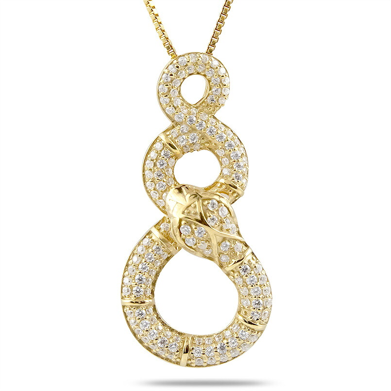 18金 ペンダント トップ ヘビ 蛇 スネーク ネックレス ダイヤモンド イエローゴールドk18 18k ダイヤ 豪華 ゴージャス 華やか レディース メンズ|かざり屋