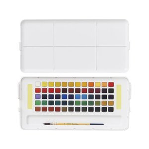 プチカラー60色セット　サクラクレパス　　固形水彩絵具　水彩筆付