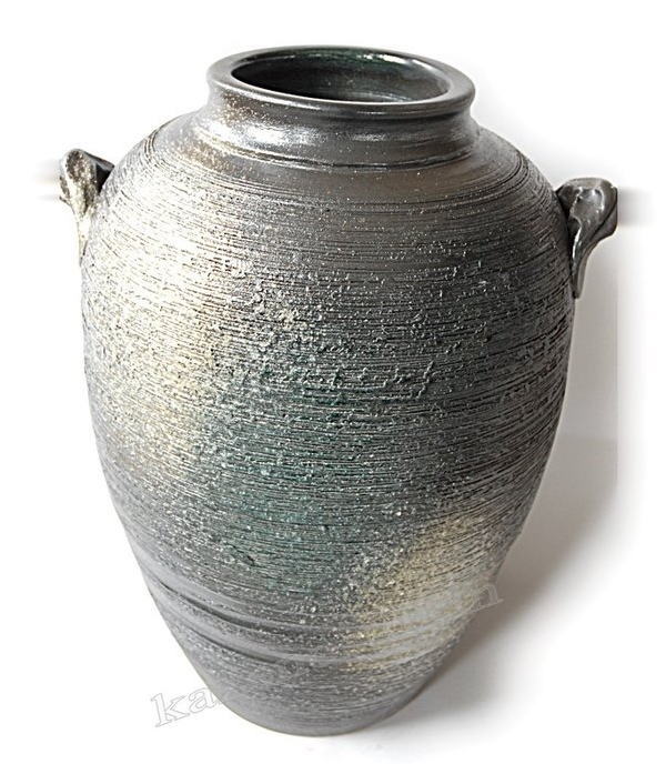 耳付変形大壺 19号　（信楽焼き・陶器・花瓶・花入れ・花器）