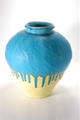 楽天市場】金彩口広手ひねり花器 （信楽焼き・花瓶・花入れ・花器・壺