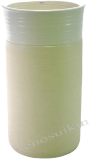 【傘立 陶器】クレイホワイトライン傘立　（信楽焼き・陶器・傘立て ・梅雨・玄関・収納・和風・おしゃれ・日本製）