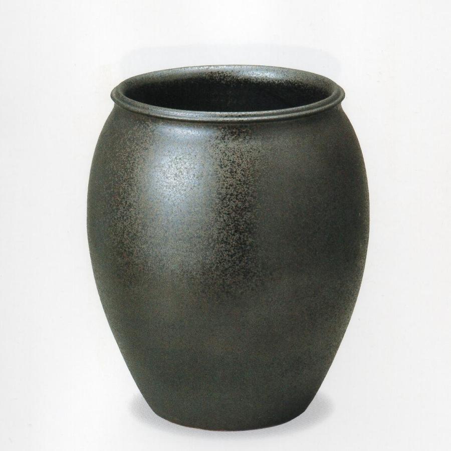 【傘立 陶器】ラスターブラックＧ傘立　（信楽焼き・陶器・傘立て ・梅雨・玄関・収納・和風・おしゃれ・日本製）