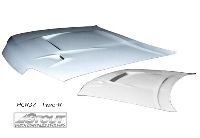 【 スカイライン　HCR32, HNR32 用 】 STOUT エアロボンネット Type-R (FRP製)　for NISSAN SKYLINE　[高瀬スタウト 軽量ボンネット] 送料無料 ※沖縄県その他離島は別途送料がかかります。