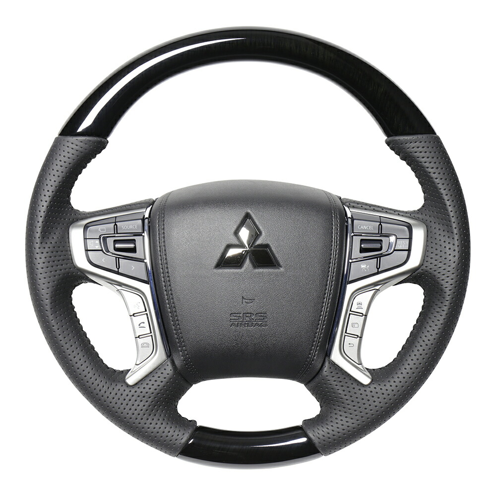 【 デリカD:5　CV1W, CV2W, CV5W 後期型用 】 レアル ステアリング オリジナルシリーズ (38Bブラックウッド)　品番： MTA-38BBKW　(REAL Steering 純正交換タイプ)