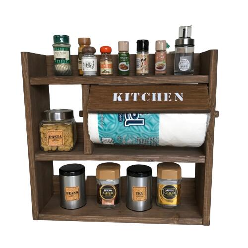 【楽天市場】スパイスラック キッチンラック コストコキッチンペーパー キッチンペーパーホルダー 3段 スパイスラック (ワイド) 中段 奥行