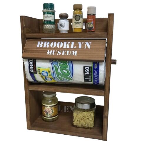 【楽天市場】コストコキッチンペーパー 対応 3段スパイスラック(奥行14cm) kazu工房 木製 食器 調味料ラック キッチンペーパー収納