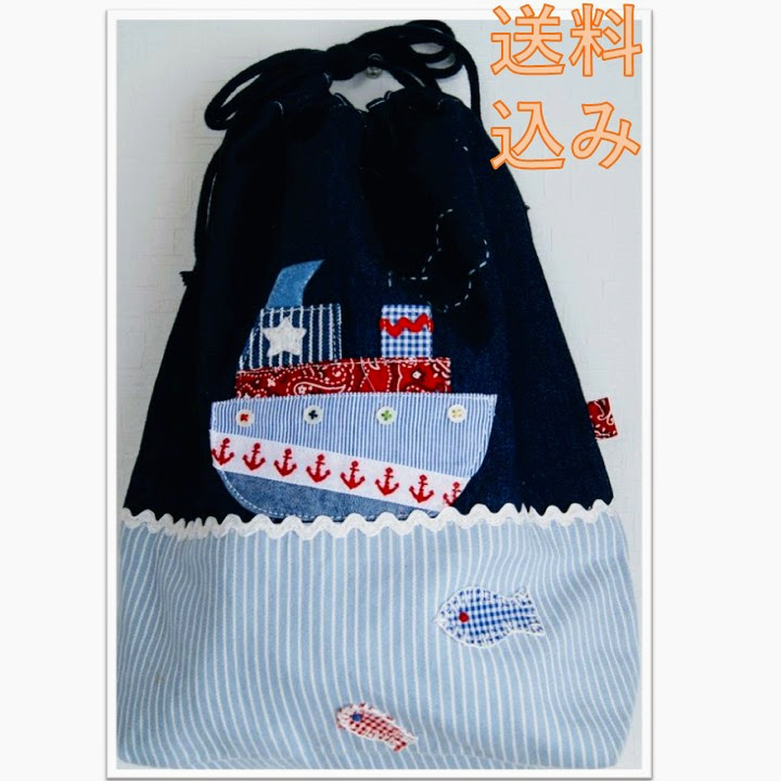 楽天市場】（全て手作り）ハンドメイドデニムオリジナル巾着袋S