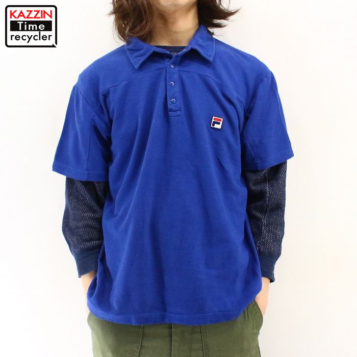 Old clothes 90s FILA short sleeves polo shirt ★ 90s United States old clothes American casual old clothes men old clothes used ユーズド large size short