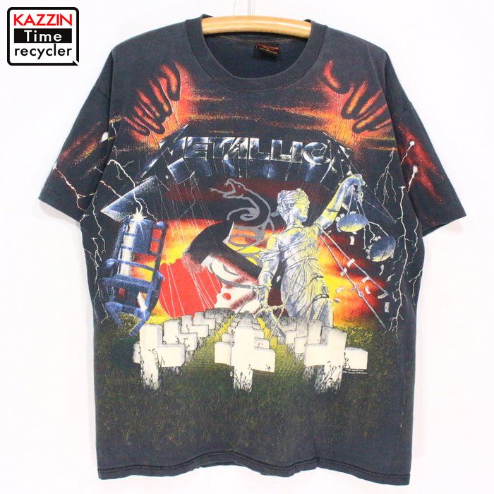 くらしを楽しむアイテム 早い者勝ち 91年製 Metallica ヴィンテージ総柄tシャツ Tシャツ カットソー 半袖 袖なし Sutevalle Org