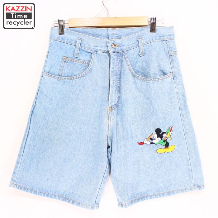 mickey mouse denim shorts