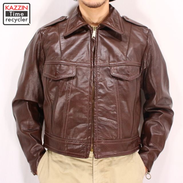 Brown Harley Bikie Leather Jacket Present Gift For Old Clothes 70s In Davidson Leatherette Made The Large Size United States