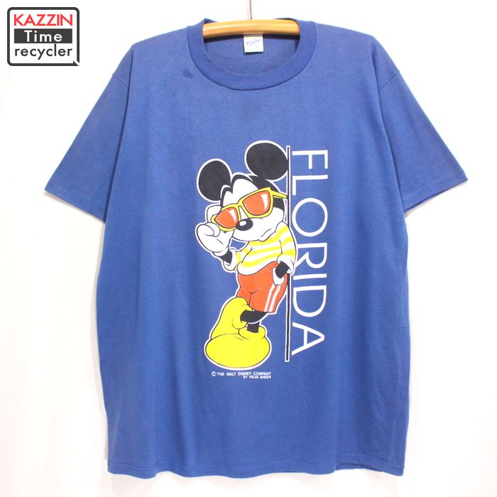 楽天市場 80s Usa製 Disney ミッキーマウス プリントtシャツ キャラクター 古着 Xlサイズ ブルー Vintage古着屋 Kazzintimerecycler