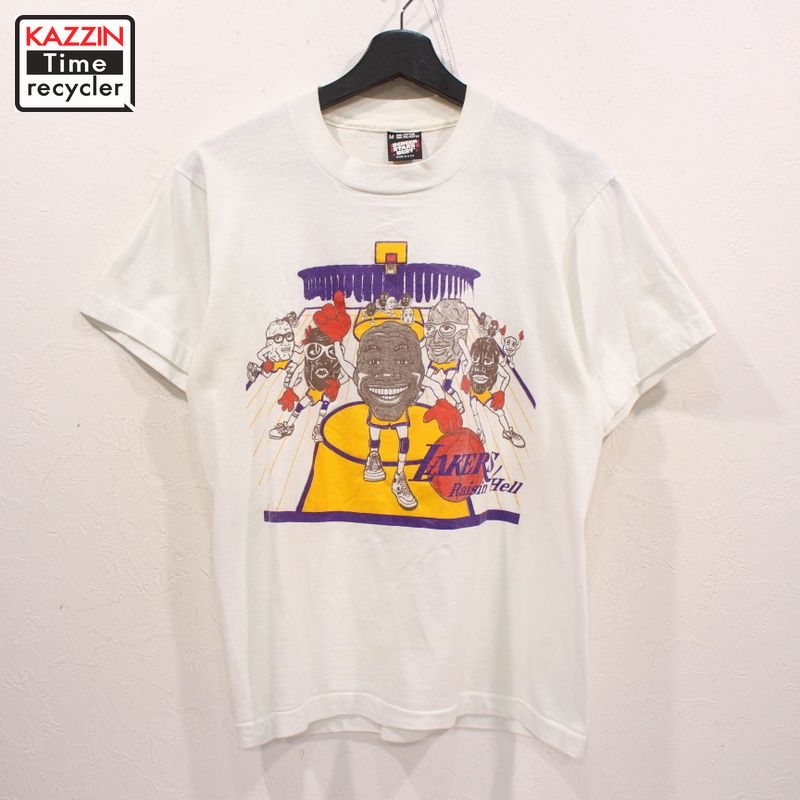 楽天市場 80s Usa製 Nba ロサンゼルス レイカーズ Raisin Hell カリフォルニアレーズン 半袖 プリントtシャツ 古着 バスケ キャラクラー 表記mサイズ ホワイト Vintage古着屋 Kazzintimerecycler