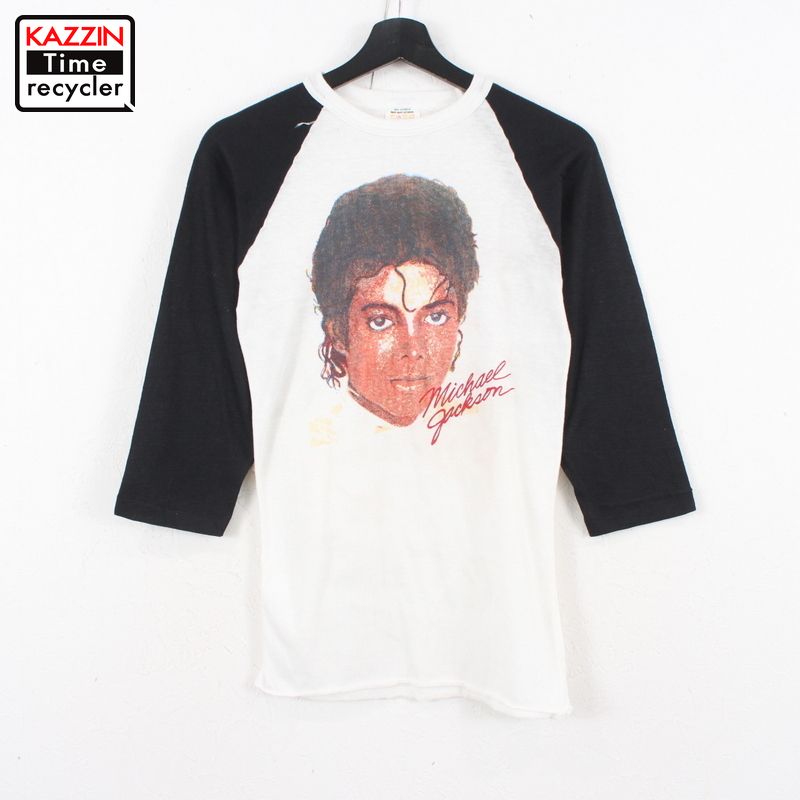 80s カナダ製 マイケルジャクソン Michael Jackson ラグランスリーブ ロックtシャツ ヴィンテージ 古着 表記sサイズ ホワイト Mozago Com