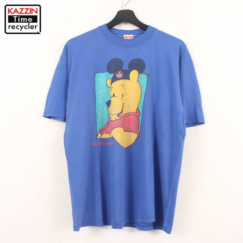 楽天市場 90s Usa製 Disney くまのプーさん 半袖 プリント Tシャツ キャラクター 古着 表記mサイズ ブルー Vintage古着屋 Kazzintimerecycler