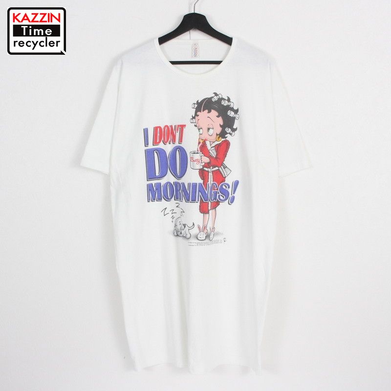 レディース 00s ベティー ブープ Bettyboop 半袖 プリント Tシャツ ワンピース キャラクター 古着 Xlサイズ相当 ビッグサイズ ホワイト Bouncesociety Com