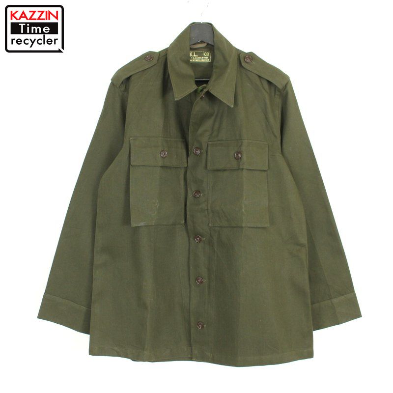 【珍品】40s ヴィンテージ 米軍 月桂樹ボタン ユーティリティーシャツ