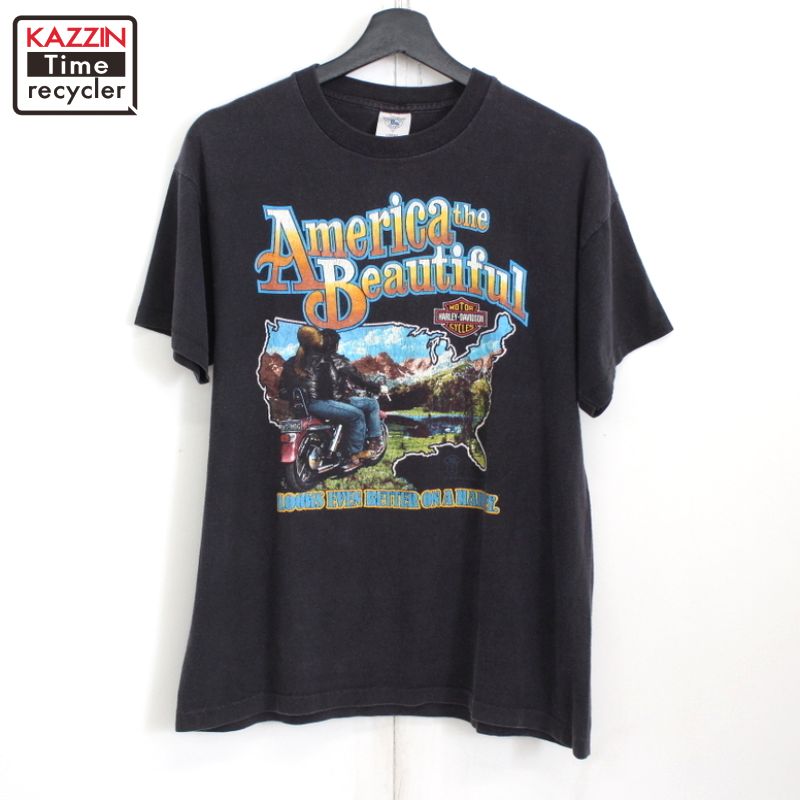 90年代ビンテージTシャツハーレーダビッドソン　シングルステッチ 1990 年代のヴィンテージ シングルステッチ ハーレー