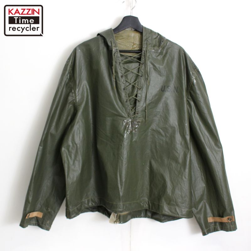 楽天市場】40s ☆ US NAVY 米軍実物 N-2 フルジップ レイン パーカー