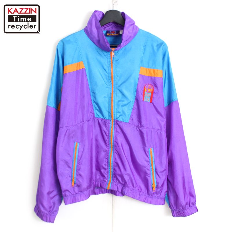 90s ウィルソン デカロゴ トラックジャケット ヴィンテージ ブルー L 90s ウィルソン デカロゴ トラックジャケット ヴィンテージ