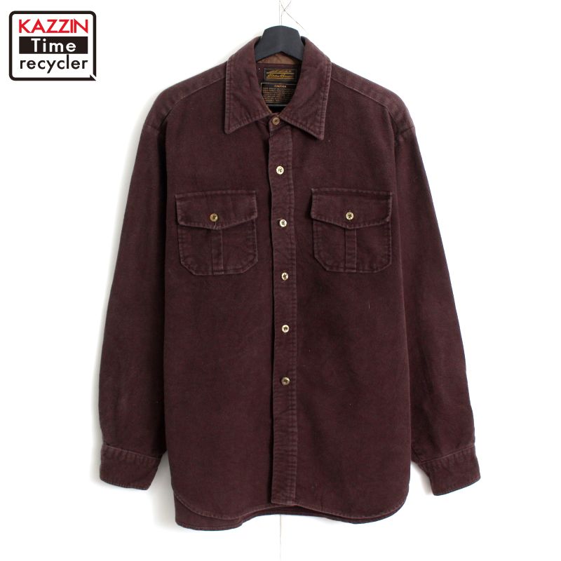 楽天市場】80s 黒タグ Eddie Bauer 長袖 コットン シャモア シャツ