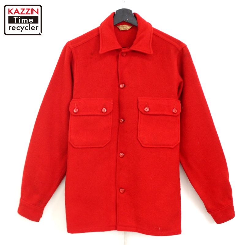 希少 50sファイブブラザー　ヴィンテージ100%WOOL ジャケット 50s 5 Brotherファイブブラザー ウールジャケット 赤×黒 - Sixpacjoe