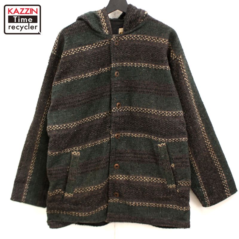 ヴィンテージ　USA製　ミシガンラグ　灯台柄　カバーオール　ブルゾン 90s USA製 ミシガンラグ Michigan Rag Co. 灯台総柄 フード