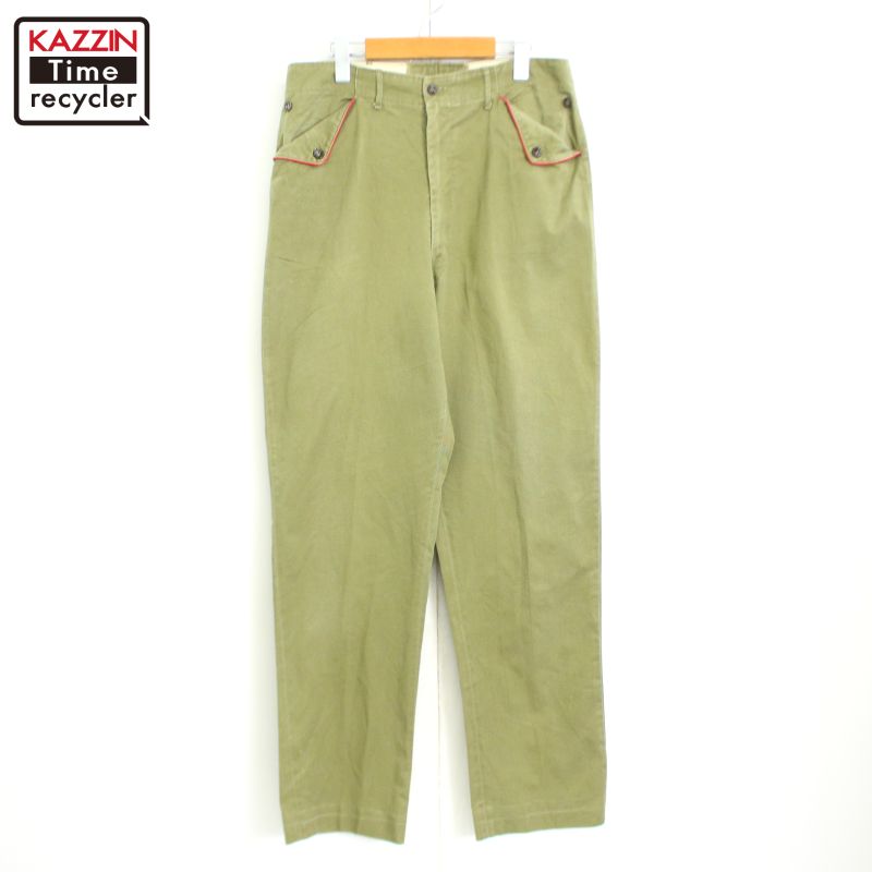 60s シビリアンリーフカモパンツ　m43型　コットンサテン　ビッグサイズ 60's～ Lee ウエスターナ サテンパンツ オリーブ 実寸(31x28位