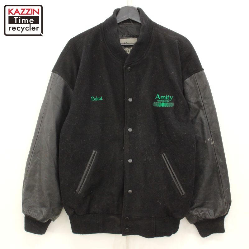 激渋 OLD ヴィンテージ スタジャン XL 袖革 日本製 刺繍ロゴ 古着 184062312.jpg?cmsp_timestamp=
