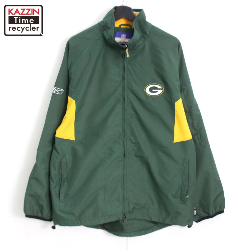Reebok × NFL グリーンベイ パッカーズ XL 古着 プルジャケット Reebok NFL Green Bay Packers Jacket Mens 2XL Green Full Zip