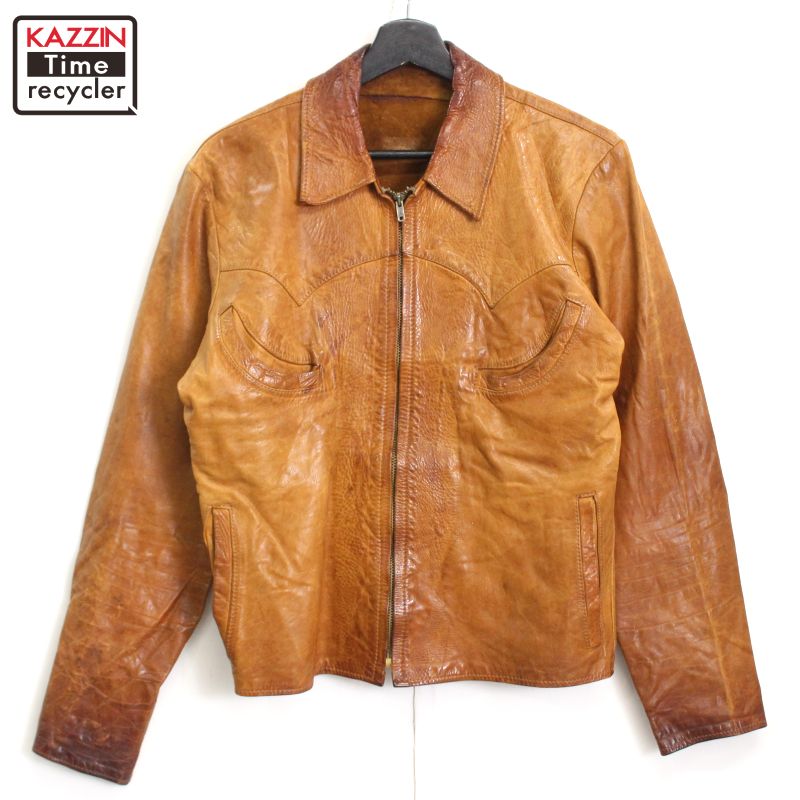 70s レザージャケット　クラフトレザー　ウエスタンヨーク　短丈　ヴィンテージ 楽天市場】70s ヴィンテージ ウエスタン クラフト レザージャケット