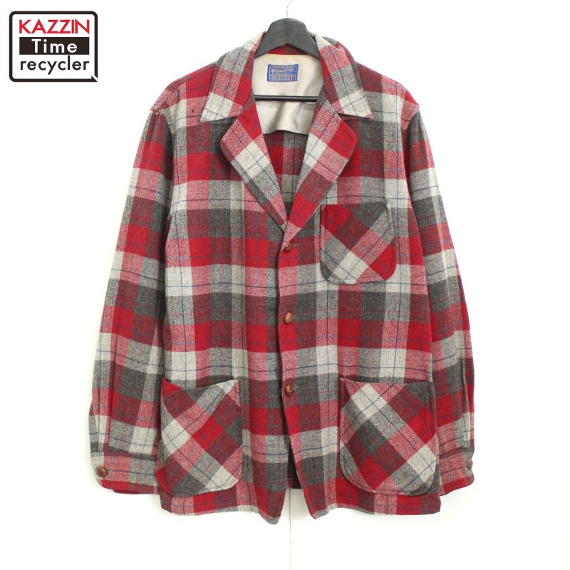 楽天市場】50s USA製 □ ペンドルトン 3ボタン チェック ウール