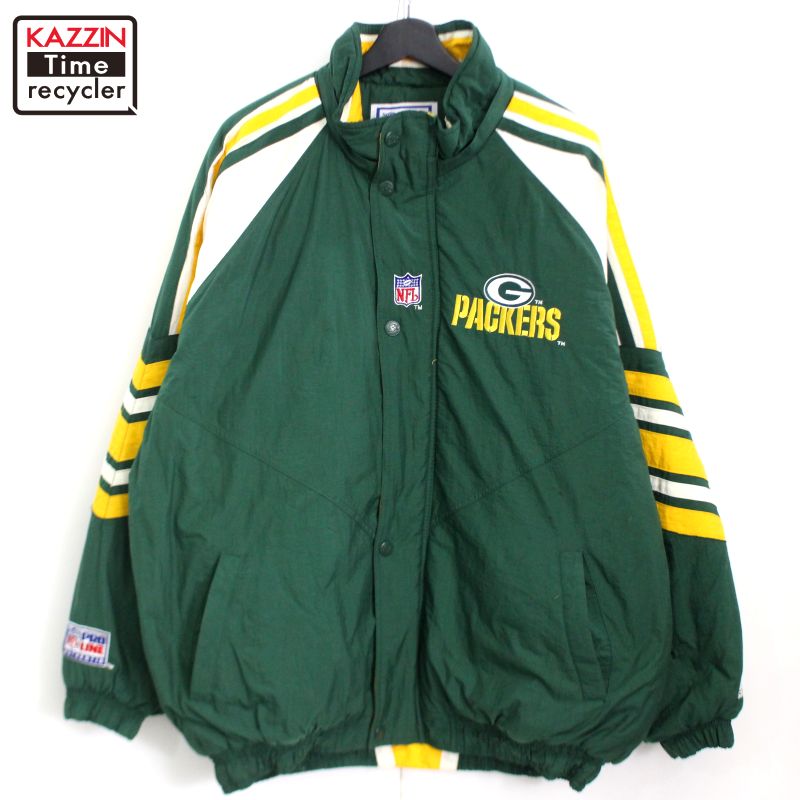 90s NUTMEG NFL グリーンベイパッカーズ ナイロンジャケット 中綿 90s NUTMEG NFL グリーンベイパッカーズ ナイロンジャケット 中綿