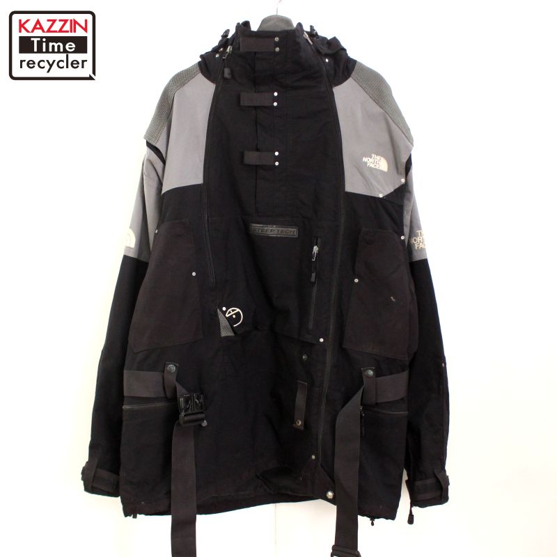 ザノースフェイス STEEP TECH アノラック　ジャケット　黒×レッド　XL ザノースフェイス STEEP TECH アノラック ジャケット 黒×レッド