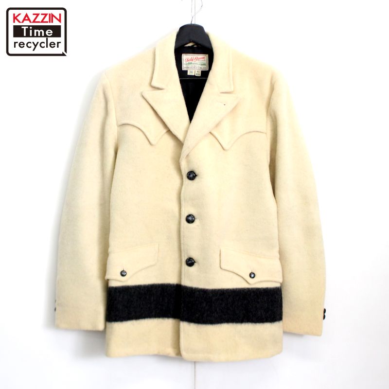 70s ヴィンテージ Field&Stream ウエスタンヨーク ウール ジャケット 古着 ★ メンズ Sサイズ相当 アイボリー|Vintage古着屋 KAZZINTimerecycler