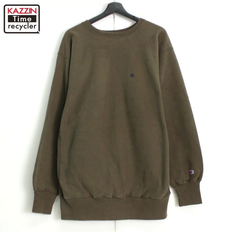90s ヴィンテージ チャンピオン Champion 目付き リバースウィーブスウェット 古着 ★ メンズ 表記XXLサイズ オリーブグリーン｜Vintage古着屋 KAZZINTimerecycler