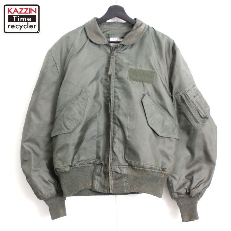 80s USA製 ヴィンテージ U.S.AIR FORCE CWU-36P フライト ミリタリージャケット 古着 ★ メンズ 表記Lサイズ オリーブグリーン|Vintage古着屋 KAZZINTimerecycler