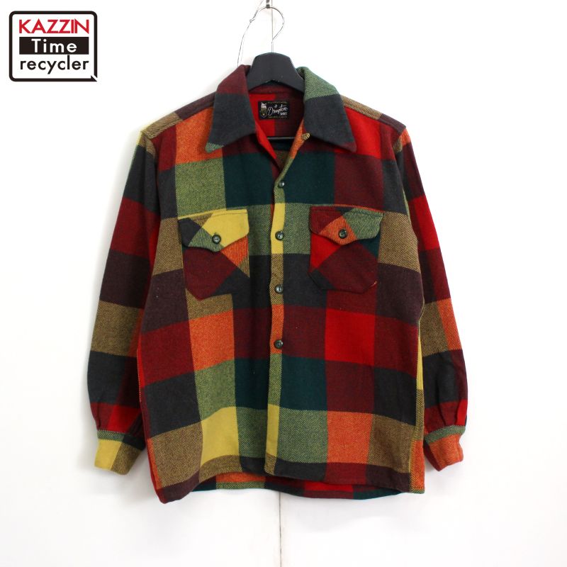 楽天市場】50年代 オープンカラー ウール チェック 長袖シャツ