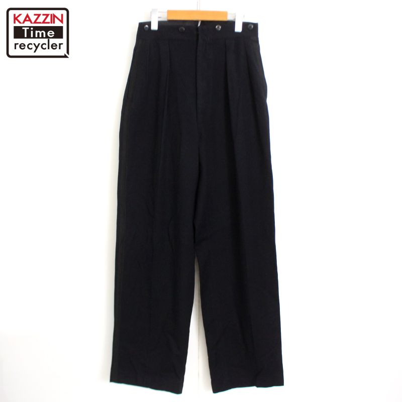 古着 50's ヴィンテージ ツータック サマースラックス 黒 木更津 古着屋 Tsumiki」40s~50s Euro vintage Trousers（40~50