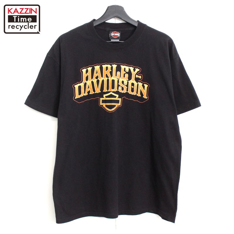 00s USA古着 ハーレーダビットソンtシャツ フェードブラック L
