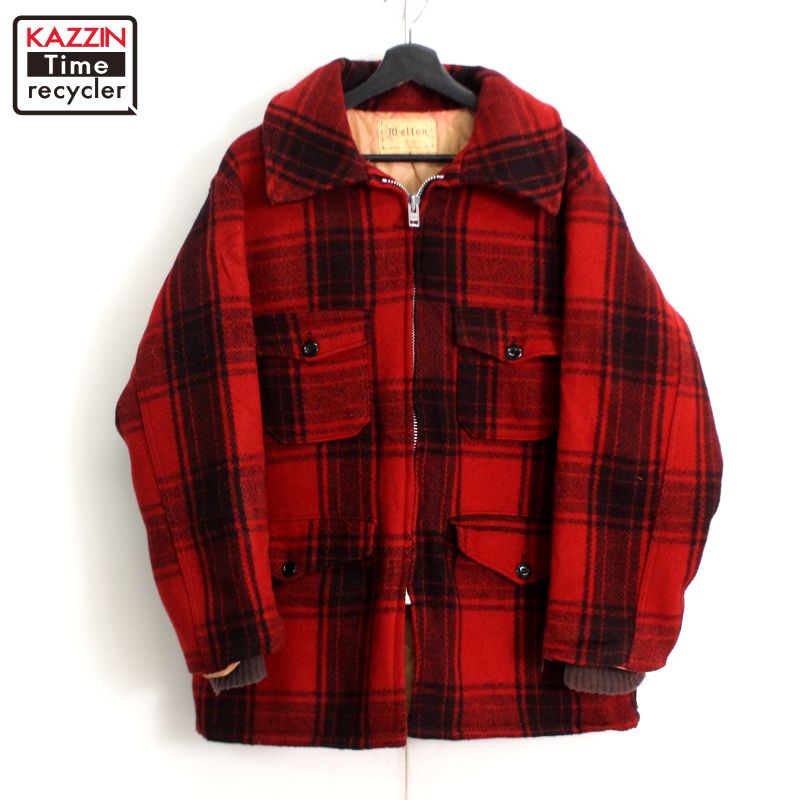 melton 70s-80s USA製 ショートウールジャケット レザー 短丈 grm-11881_001.jpg